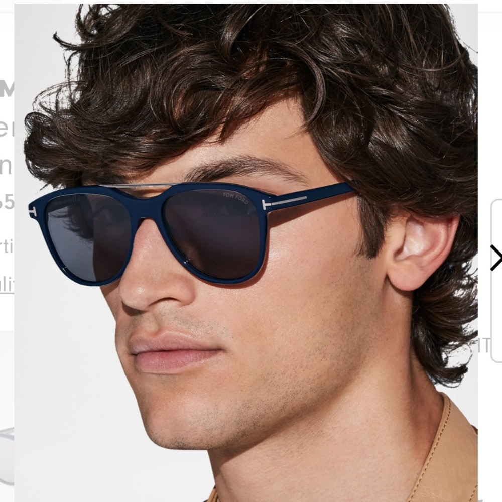 Tom Ford TF1098 Damian-02 Sunglasses Men Shiny Navy Blue  54mm -17-145 •2 $459